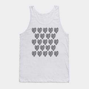 Hearts Heart Multiple on Black Tank Top